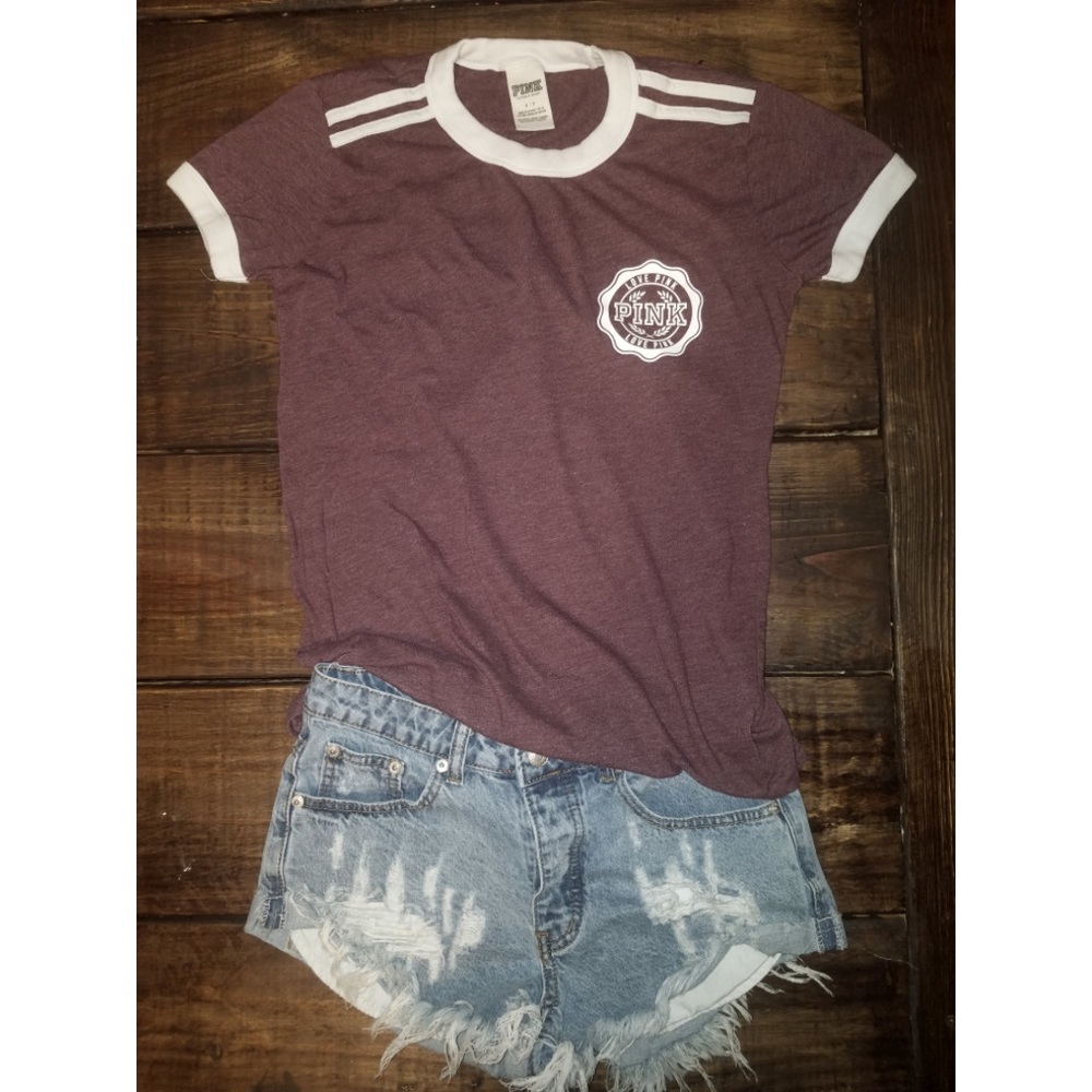 PINK varsity style tee